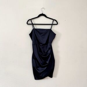Homecoming Sundae Navy Satin Mini Dress